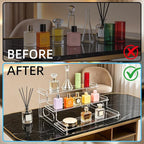 Clear Acrylic Display Risers – 3-Tier Shelf Stand for Cupcakes, Perfume, Figures, Collectibles & Desserts – Decorative Organizer for Party, Vanity, or Retail Display(Small)