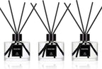 Reed Diffuser Set of 3 for Bathroom Air Fresheners, Oil Diffuser Sticks | Fresh Linen, Ocean, Eucalyptus & Mint Scent(1.7 fl oz Each Pack) Fragrance with 12 Sticks Defusers | Shelf Decor