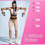 Shappy 10 Pcs Resistance Bands with Handles Exercise Stretch Bands for Exercise Woman Man Training Physical Therapy Workouts Fitness