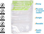 12 Space Saver Storage Bags for Clothes for Travel - Compression, no Vacuum Sacks - Luggage Accessories