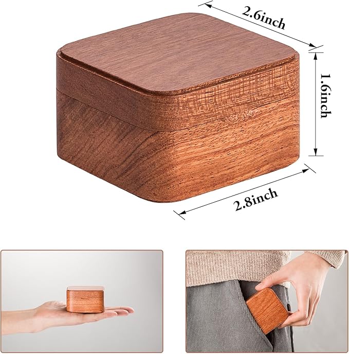Cant Help Falling in Lov Wind Up Wooden Music Box, Vintage Musical Gifts for Birthday Christmas Valentine's Day Anniversary (Rosewood)