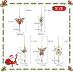 5Pcs Hanging Ornaments for Christmas Tree Mix Color Christmas Decor Metal Animal Pendant Xmas Wedding Party Gifts Crystal Suncatchers Indoor Home Decor