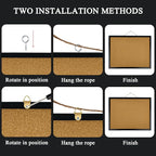 Cork Bulletin Board, 17.7X 13.3 Inches with Oak Wood Finish Frame, Wall Mounted for Office Home and School(Pins, Eye Bolts, gaskets, Screws)