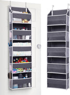 ULG 1 Pack Compact Size Over Door Organizer Slim Door Storage for Small-Sized Doors, 5 Shelves, Dark Gray