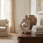 Large Sandstone Thinker Statue Decor, Modern Minimalist Abstract Sculpture, Thinker Sculpture Home Decor for Living Room, Office Desk, Bookshelf Decor, Contemporary Home Decor Accent