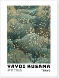 Yayoi Kusama Inspired Poster Japanese Botanical Wall Art Abstract Yayoi Kusama Print Modern Ukiyo-e Japanese Gallery Wall Decor 11x14in Unframed for Home Bedroom Decorations