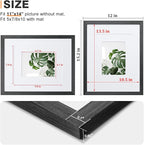 Egofine 11x14 Picture Frames Set of 4, Made of Solid Wood Covered by Plexiglass 5x7 and 8x10 with Mat or 11x14 without Mat, for Table Top Display and Wall Mounting Photo Frame Rustic Black
