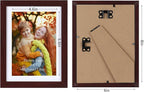 Lyeasw 5x7 Picture Frame Set of 15, Display Pictures 5x7 with Mat or 6x8 without Mat, Multi Photo Frames for Wall Mounting or Tabletop Display, Dark Red