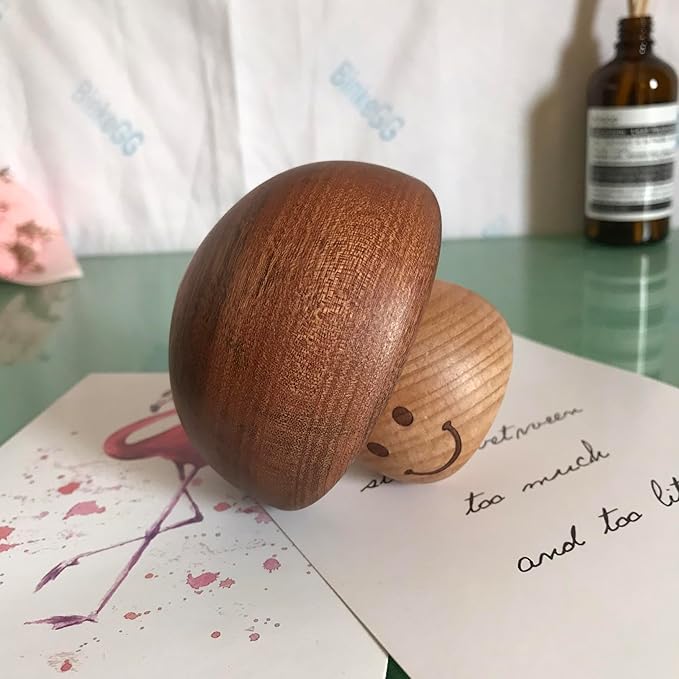 BinkeGG Play (Davy Jones (Pirates of The Caribbean)) Walnut Mushroom Shaped Clockwork Music Box with Sankyo Musical Movement (65 Tunes Option)