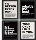 DSHFG Motivational Inspirational Office Wall Art Decor Prints Set of 4, Motivational Wall Decor Trendy Retro Posters for Office Home Decor, 12x16 Unframed