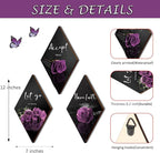 ZINYAZHE 3 Pcs Purple Wall Decor Inspirational Rose Bathroom Decor Wooden Purple Wall Art Office Wall Decor with Accept Let Go Have Faith Sign for Girl Women Living Room Bedroom(12 x 7 Inch)