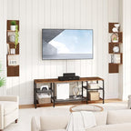 HOOBRO Corner Shelf Wall-Mounted, Set of 2 Floating Corner Shelves for Wall, 4-Tier Corner Bookshelves for Living Room, Bedroom, Bathroom, Home Office, Walnut WL25BJP201