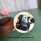 BinkeGG Play (Twinkle Twinkle Little Star) Walnut Mushroom Shaped Clockwork Music Box with Sankyo Musical Movement (65 Tunes Option)