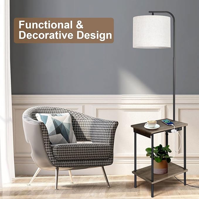 OUTON Beige Drum Lamp Shades for Floor Lamps, 13" Top x 13" Bottom x 10" High, Easy to Assemble, Replacement Linen Lampshades for Table Lamps & Bedside Lamps (1.65" Spider)