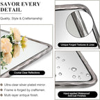 ANDY STAR Hand-Forged Silver Bathroom Mirrors for Wall, 22x30 Inch Vintage Solid Steel Metal Frame Bathroom Vanity Mirror, Antique Rounded Rectangle Wall Mirror, Hangs Horizontally or Vertically