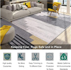 Non Slip Rug Pad Grippers - 8x10 Ft, 1/8" Thick, (Felt + Rubber) Double Layers Area Carpet Mat Tap, Provides Protection and Cushioning for Hardwood or Tile Floors