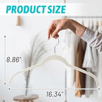 Premium Velvet Shirt Hangers 30 Pack, Non-Slip 360° Swivel Hook Slim Flocked Coat Hanger, Space Saving Felt Hanger for for Tank Top, Blouses, Strappy Dresses