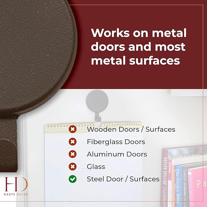 Haute Decor Attract Magnetic Hanger, 1 Pack - Strong Magnet Hook for Metal Doors and Surfaces