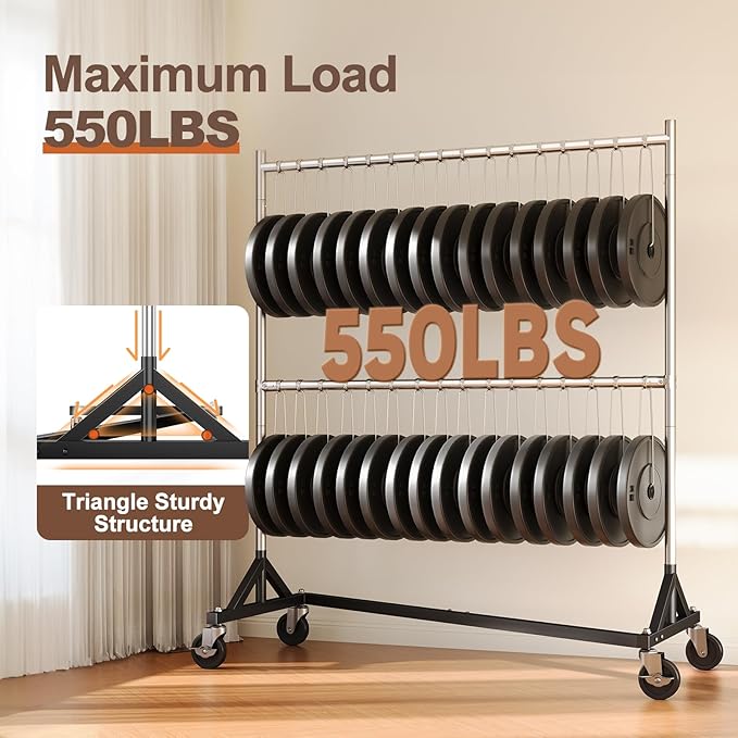 HOKEEPER Z Rack for Clothing Heavy Duty Clothes Rack Hold 550 LBS Commercial Garment Rack with Wheels Rolling Portable Z Base for Bedroom, Living Room, Laundry, Balcony 22.8" D x 62.6" W x 87.8" H