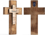 OKSQW Wall Wooden Christians Cross Spiritual Religious Cross Gifts With Hook on Hanging Wall Or Table With Blessed For Church Home Room Decoration For Christmas (5 colors available)