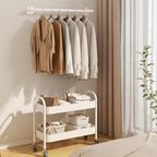 ERYTLLY Industrial Pipe Wall Mounted Clothes Rack,38 Inches Heavy Duty Detachable Garment Rack,Multi-purpose Hanging Rod for Closet,Set of 2,White