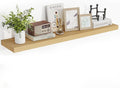 Acovy 48 Inch Floating Shelves, 3D Textured Wood Grain, 48"x9.25"x1.5" Inch Deep Floating Shelves for Wall, Wooden Shelves for Bathroom, Bedroom, Living Room, Natural, 1 Piece