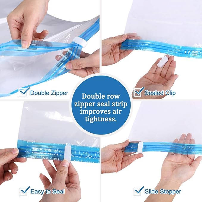 9 Combo Pack Vacuum Storage Bags (5 Jumbo Size 51"X40" and 4 Travel Bags Size 24"X16") for Storage Organization