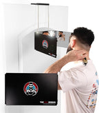 The 360 Mirror - 3 Way Mirror for Self Hair Cutting - Adjutable Trifold Barber Mirro to Cut Your Own Hair - Tri Fold Self Haircut System - Three Sided Mirro for Haircuts (Black - Mini LED version)