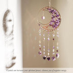 Purple Gemstone Dream Catcher 7 Chakras Tree of Life Moon Dream Catchers with Healing Crystal Stones Handmade Suncatcher Dreamcatcher Wall Decor for Adults Living Room,Bedroom,Garden,Bless Gift