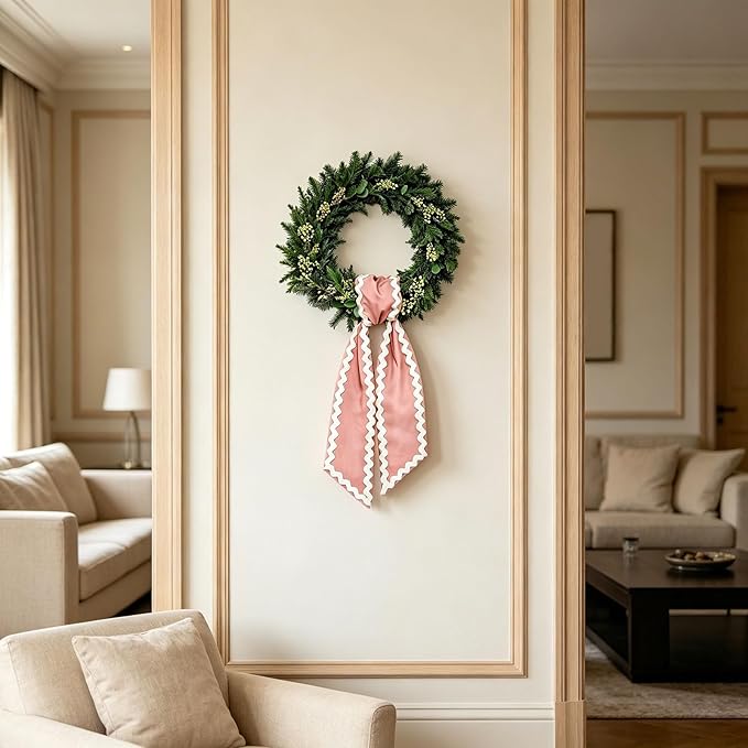 of Decorative Door Swag with Beautiful Scalloped Design Instantly Brightens Entryways and Living Space Trim Garlands Ribbons