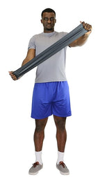 Cando-1211054 CanDo Low Powder Exercise Band, 6 yard Roll, Black: X-Heavy