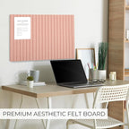 Felt Bulletin Board 35" x 24" - Stylish Cork Board Alternative for Office & Wall Decor – 6 Customizable Adhesive Tiles w/Golden Pins are Perfect to Display Your Photos