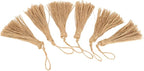Rustic Style Natural Burlap Tassels for Crafts 6 Pieces Bracelet Necklace Home Decoration