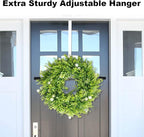 GameXcel 15" Wreath Hanger for Front Door - Large Wreath Metal Hook for Christmas Wreath Over The Door Hanger, White