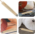 Cabilock Paper Umbrella Frame Replacement Bamboo Stand for Oiled Paper, 32 Inch Parasol DIY Repair and Stage Decor Durable Folding Umbrella Skeleton Holder