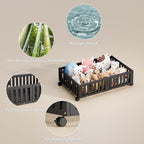 Bamboo Under Bed Storage with Wheels,Rolling Underbed Shoe Organizer Box for Shoes,Blankets,Toys,Clothes Container Space-Saving Bins for Bedroom,Closet,Dorm,Nursery
