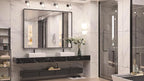 Keonjinn Large Black Bathroom Mirror 48 x 40 Inch, Bathroom Vanity Mirror for Wall, Oversized Metal Framed Mirrors for Over Sink, Rectangle Square Corner Framed Farmhouse Mirrors(Horizontal/Vertical)