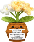 Wavwavw Coworker Leaving Gifts for Women Men, Positive Flower Doll Crochet with Card Funny Farewell Going Away Goodbye Gifts for Coworkers Employee Teacher Friends Retirement(Lovely Style)