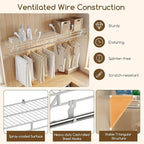 COSTWAY Closet Shelves Wall Mounted, Closet Shelf with Hanging Rod, Ventilated Metal Wire Shelving Kit, Wire Wall Shelf for Laundry Room, Bedroom, Home, Mounting Accessories Included (6 ft x 12 in)