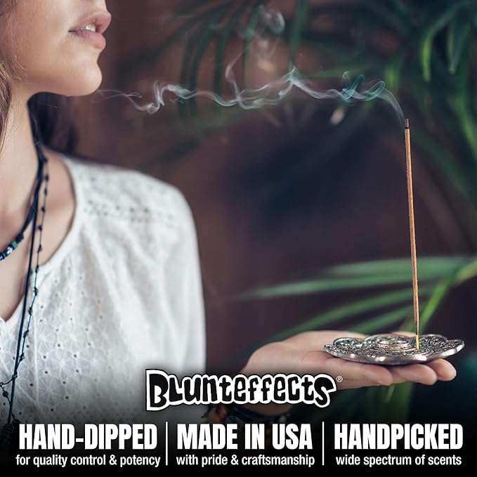 Blunteffects Hand-Dipped Incense Sticks - Premium 180-Pack Variety Set, 15 Different Scents, 11" Long, USA-Made Aromatherapy with Long Burn Time (15 Pack, 180 Total Sticks)