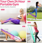 RENRANRING Resistance Bands for Working Out, Exercise Bands for Physical Therapy, Stretch, Recovery, Pilates, Rehab, Strength Training and Yoga Starter Set