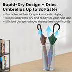 19.5" H Mesh Umbrella Stand - Ventilated Mesh Umbrella Holder for Entryway - Extra Capacity Storage for Umbrellas Canes & More - Freestanding Indoor Organizer 10.4" L x 10.4" W x 19.5" H - 3P Silver