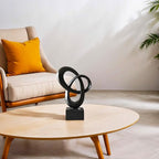 Dosker Knot Decor Mobius Stripe Statue,Modern Abstract Sculpture for Home Decor,Coffee Table Decor for Living Room,Office(Black)