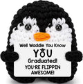 Belatelove Graduation Gifts for Men Women, Mini Funny Handmade Crochet Penguin Birthday Gift, Inspirational Grad Gift for Teen Girls, Teacher, Sister, Mom, Coworker, Male, Female, Unique Desk Decor