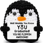 Belatelove Graduation Gifts for Men Women, Mini Funny Handmade Crochet Penguin Birthday Gift, Inspirational Grad Gift for Teen Girls, Teacher, Sister, Mom, Coworker, Male, Female, Unique Desk Decor