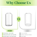 Glass Bud Vases for Flowers - Hewory Blown Modern Small Glass Vases for Centerpieces Set of 3, Mini Clear Bulk Flower Vases for Wedding Party Events Home Decor Floral Arrangements (Not Include Flower)