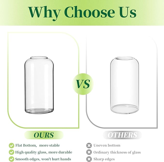 Glass Bud Vases for Flowers - Hewory Blown Modern Small Glass Vases for Centerpieces Set of 12, Mini Clear Bulk Flower Vases for Wedding Party Events Home Decor Floral Arrangement (Not Include Flower)
