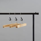 Amazon Basics Sturdy Wooden Pants Hangers - Natural, 10-Pack