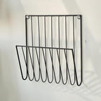 Black Wall Mounted Magazine Rack And File Holder – A Sturdy Iron Organizer For Mail, Letters, Folders, And Papers – Decorative For Home Office Or Study Room
