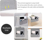 Sofa Armrest Organizer, Remote Control Holder for Recliner Couch, Arm Chair Caddy with 5 Pockets for Magazine, Tablet, Phone, iPad